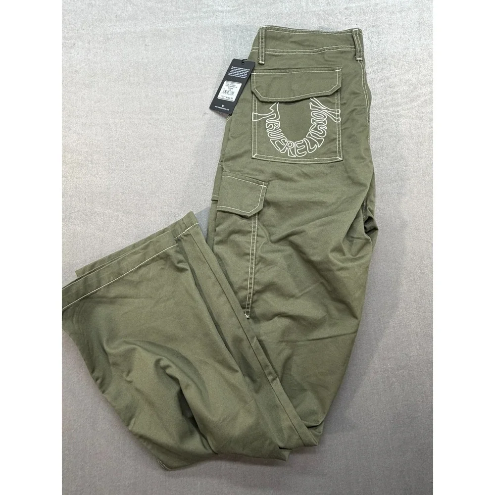 $169 NEW Mens True Religion Kalamata Cargo Pant HS Olive Green Size 32